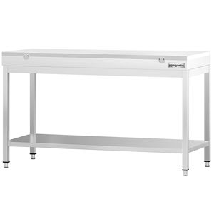 Commercial <b>Stainless</b> <b>Steel</b> Centre <b>Table</b> PREMIUM - 1600x600mm - with Undershelf - with White Chopping Board - Product Image 3