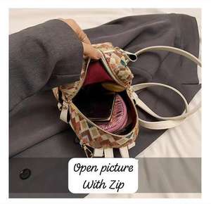 Mini mochila de playa de yute muy bonita y elegante importada, buen diseño y acabado con ambos lados, Material de yute de buena calidad - Product Image 6