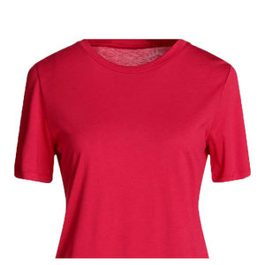 Nouveau T-shirt personnalisé pour femme, col rond, manches courtes, uni, respirant, en tissu polaire écologique gaufré - Product Image 4