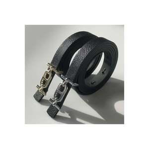 Offre spéciale 2 pièces : Ceinture fine avec boucles dorées et argentées, ceinture pour pantalon, ceinture pour chemise, ceinture pour veste - Noir - Or et argent - Product Image 5