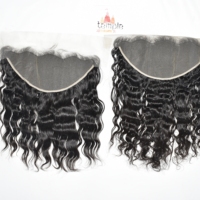 Extensiones de Cabello Humano Remy Frontal 13*6 Sin Procesar, Cabello Indio al por Mayor, 100% Virgen, Cutícula Alineada, Doble Trama a Máquina, Encaje Completo