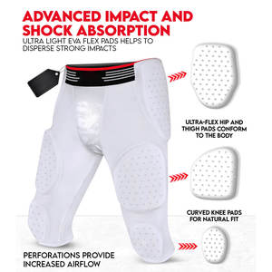 Faja de fútbol juvenil ligera del fabricante al por mayor almohadillas logotipo personalizado impreso pantalón transpirable fútbol americano incluido - Product Image 3