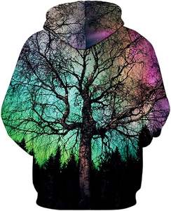 Custom Design Quick-drying Breathable <b>Hoodies</b> Long-sleeved Custom Design Hooded 3D <b>Galaxy</b> Print Big Pockets - Product Image 1
