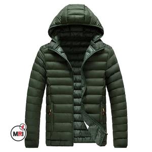 Logo personnalisé Veste chaude et légère d'extérieur pour hommes Manteau d'hiver à capuche en polyester Bouffant de bulles Vestes bouffantes avec capuche - Product Image 2