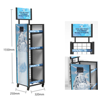 Étagère à 4 niveaux en métal à mailles pliables personnalisée avec roulettes pour l'affichage des boissons et de l'eau minérale - Recyclable