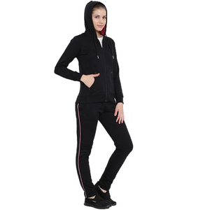 Trajes de chándal con capucha de algodón 100% para mujer, superventas, atuendo deportivo de invierno, decoración con cremallera, último estilo, precio razonable OEM ODM - Product Image 3