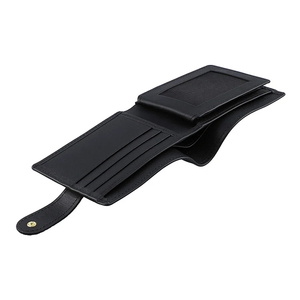 Portefeuille fin en cuir véritable pour homme avec doublure rayée, fermeture pliante, porte-cartes, design minimaliste de petite taille - Product Image 6