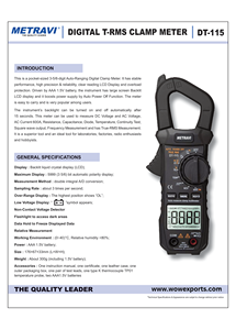 METRAVI-Pinza amperimétrica digital de CA, medidor de corriente y voltaje de alta precisión, TRMS, - Product Image 2