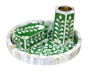 Plateau de brûleur d'encens cadeau Ramadan de Pvt Ltd traditionnel ensembles MOP incrustation Bakhoor brûleur Floral pour usage intérieur encens décoratif - Product Image 3