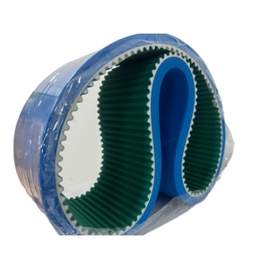 Siyah sünger kaplama ile mavi bez etiketleme makinesi naylon PVC PU zamanlama kemeri nervürlü konveyör bant OEM özelleştirilebilir