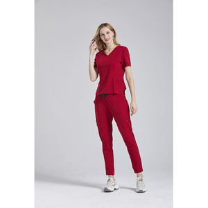 Ensemble de gommage athlétique moderne de nouvelle qualité pour les femmes-Pantalon de gommage moderne à col en V pour le yoga - Product Image 2