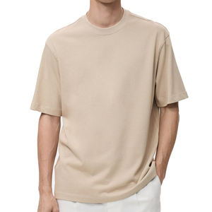 เสื้อยืดผ้าฝ้าย100% สำหรับผู้ชายเสื้อยืดไหล่ตกน้ำหนัก300กรัม - Product Image 1