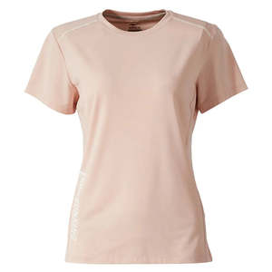 Camiseta ERKE para Mujer, Corte Ajustado, Cuello Redondo, Transpirable, de Algodón con Decoración de Malla, Rosa-12223202221-202 - Product Image 1