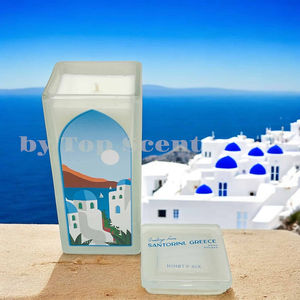 Vela Artística de Santorini, Grecia, Decoración para el Hogar Hecha de Cera de Parafina - Product Image 3