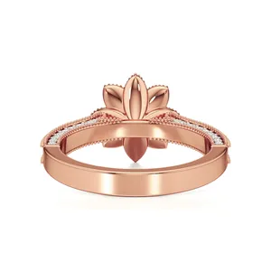 แหวนเพชรฟลอเรตต์ - แหวนเพชรเม็ดเดี่ยวสุดหรูสำหรับผู้หญิง - Product Image 6