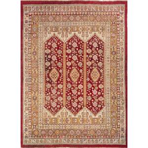 Alfombras de Lana Anudadas a Mano Aalam, Rectangulares, con Medallón Abstracto Rojo Naranja, para Decoración del Hogar, Sala de Estar, Entrada y Pasillo -Pae-5423 - Product Image 1