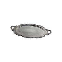 2025 plateaux en métal de qualité élégante conception antique plateau de service plaqué argent utilisant pour la décoration de table de mariage