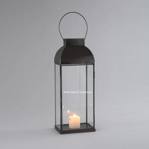 Linterna plateada de metal y vidrio atractivo para el hogar Decoración de iluminación de Navidad Linternas de velas colgantes - Product Image 6