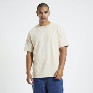 Nouveau T-shirt en coton à manches courtes surdimensionné de la meilleure fabrication avec un design d'impression sur l'épaule tombante personnalisable - Product Image 1