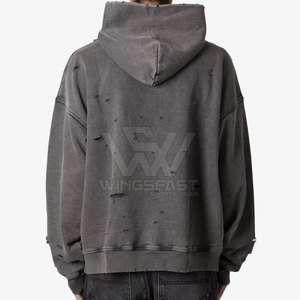 เสื้อผ้าแฟชั่นมีฮู้ดแบบสวมหัวมีฮู้ดผ้าฝ้ายแบบกำหนดเองชุดแนวสตรีท - Product Image 5