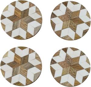 Posavasos de nogal elegantes, alfombrillas de madera de diseño de tendencia lujosa para protección de mesa de estilo clásico para restaurante de Hotel en casa - Product Image 6