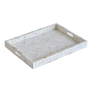 Plateau rectangulaire en nacre et os incrustés, style Art déco, fait main, meilleur prix, pour vase de table - Product Image 2