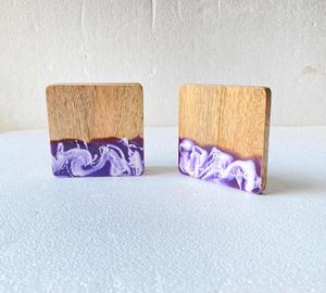 Posavasos para servir tazas de té de diseño único, posavasos multifuncionales de resina epoxi y madera de acacia, vajilla de pago, posavasos de gran venta - Product Image 4