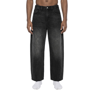 Jean en denim délavé vintage pour homme - Coupe ample style hip-hop - Product Image 3