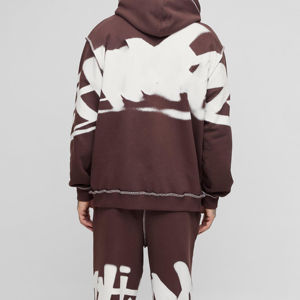 Pull-over doux décontracté avec logo imprimé personnalisé Ensemble de jogging à capuche pour hommes Survêtement pour hommes imprimé sur mesure de haute qualité - Product Image 6