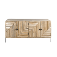 Buffet moderne en bois de manguier Paulette pour salon, salle à manger, chambre et usage hôtelier