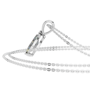 Collar con Colgante de Moissanita de Corte Brillante Redondo, Chapado en Oro Sólido de 14K, Diseño Único, Joyería de Lujo para Mujer, Regalo - Product Image 2