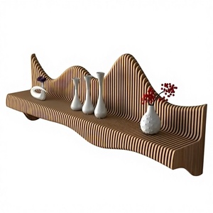 Modern Art Deco Kalatri Lemon Yellow Acoustic Diffuser Wooden Parametric Wavy Wall Art Sound Absorbing Birthday Home Office - Product Image 1