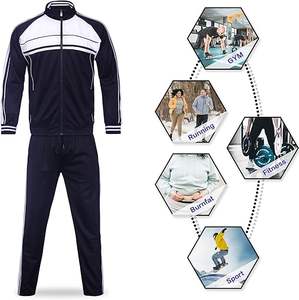 Survêtements surdimensionnés personnalisés, imprimés avec broderie lavée et fermeture éclair Streetwear ensemble de survêtements en coton pour hommes - Product Image 3