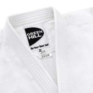 Traje de Judo Green Hill Club (Blanco) de Poliéster y Seda para Artes Marciales, Jiu-Jitsu, Karate, Taekwondo, BJJ - OEM Disponible - Product Image 3