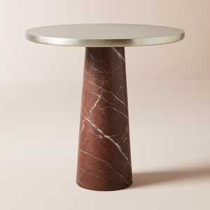 Nueva mesa auxiliar de pedestal de madera maciza blanca moderna con textura de grano natural, base estriada minimalista, parte superior redonda, acento contemporáneo - Product Image 4