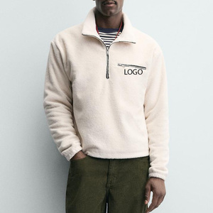 Sudadera de Cuello Alto para Hombre, de Algodón y Poliéster, con Cierre de Cremallera, Diseño de Pullover, Servicio OEM, Precio al por Mayor / Diseño de Logotipo Personalizado - Product Image 1