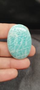 UDGEMS Model 590 Natural Oval-Shape <b>Green</b> Amazonite Cabochon Loose Gemstone for Jewelry Making - Product Image 4