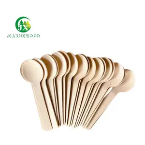Commercio all'ingrosso eco friendly 10 cm avvolti singolarmente usa e getta bella commerciale cucchiai di legno
