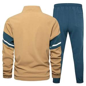 Haute qualité hommes Gym survêtement survêtement Zip survêtement Logo Slim Fit 2 pièces Polyester léger coloré pour la saison d'automne - Product Image 3