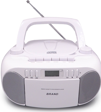 Portable Boombox CD Player with AM/FM Radio and Cassette Feature