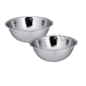 Ensemble de bols à mélanger en acier inoxydable martelé 2 pièces de haute qualité bols profonds en métal poli écologique en gros pour les exportateurs - Product Image 4