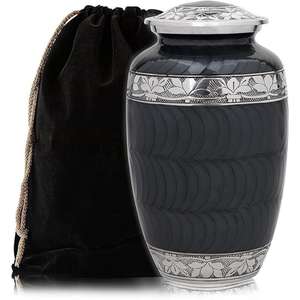 Meilleures ventes en ligne d'urne funéraire en aluminium pour adultes urne funéraire en métal de feu bleu pour cendres humaines de l'exportateur indien - Product Image 4