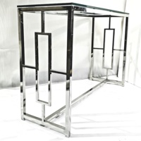Table basse carrée moderne en acier inoxydable, ensemble de tables d'appoint avec plateau en verre personnalisé, finition or rose, taille sur mesure, meubles de salon portables