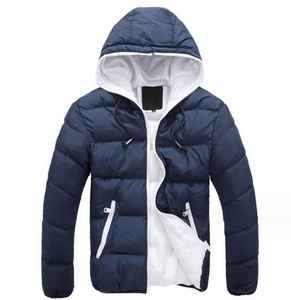 Blouson matelassé homme automne/hiver avec logo personnalisé, col montant, imperméable, fermeture éclair, style urbain, chaud, en toile sur le devant - Product Image 2