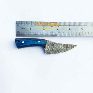 Handmade Mini Pocket Carry Knife Fixed Blade Hunting Skinning Knife Damascus Steel Knife Pakka Wood Handle With Leather Sheath - Product Image 5