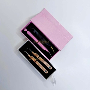 แหนบต่อขนตาคุณภาพสูง GETUP BROSONS IMPEX สแตนเลสสตีล 10 มม. ป้องกันไฟฟ้าสถิตย์ สีดำ/ชมพู ปลายทองเรียบเนียน - Product Image 6