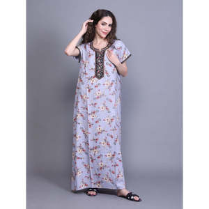 Chemise de nuit maxi tissée pour femme avec poche latérale, douce, respirante et confortable pour un usage quotidien (XL) - Product Image 2