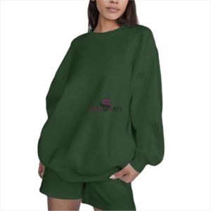 Women's Oversized Crew Neck Sweatshirt Solid <b>Black</b> Drop Shoulder Long Sleeve 100% Cotton Knitted Breathable Autumn Wear - Product Image 4