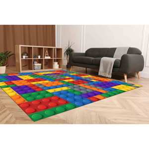 Alfombra de Bloques de Construcción Coloridos: Decoración para Cuarto de Juegos Infantil, con Alfombra Suave - Product Image 2