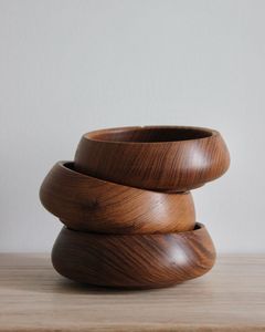 CALIDAD ÚNICA NATURAL MEJOR BOWL DE MADERA ENSALADA Juego de diferentes tamaños de juego de cuencos de madera para restaurante Cocina hecha a mano - Product Image 1
